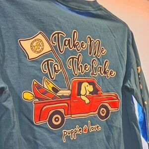 Puppie Love - Take Me to the Lake - Adult Small Long Sleeve Tshirt
